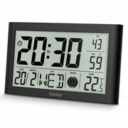 Hama Zegar elektroniczny ścienny Martinique Czarny QUHAMZE00222217