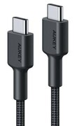 AUKEY CB-CD45 nylonowy kabel Quick Charge USB C - USB C | 0,9m | 3A | 60W PD | 20V AKAUKKUCBCD45BL