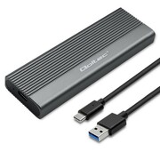 Qoltec Obudowa | kieszeń na dysk SSD M.2 | SATA | NGFF | USB-C | Super speed 6Gb/s | 2TB | Szara AIQOLK000052267