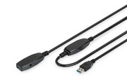 Digitus Kabel przedłużający USB 3.0 SuperSpeed Typ USB A/USB A M/Ż aktywny Czarny 10m AKASSPU00000009