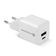 everActive Ładowarka sieciowa GaN 1X USB, 1X USB-C 20W QC3.0 Biała AZEACLS00000016