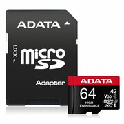 Adata Karta microSD High Endurance 64GB UHS1 U3 V30 A2 100/80MB/s + Adapter SFADAMDG64U1C25