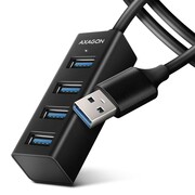AXAGON HUE-M1AL Hub 4-portowy Mini metalowy USB 3.2 Gen 1, 1.2m USB-A kabel NUAXNUS4PHUEM0A