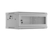 Lanberg Szafa instalacyjna rack wisząca 19 cali 4U 600x450 drzwi perforowane (flat pack) szara NULAGR4U0000022