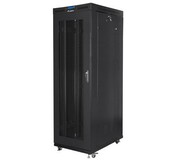Lanberg Szafa rack stojąca 19 cali 27U 800x1200 czarna drzwi perforowane LCD FLAT PACK NULAGR27U000029