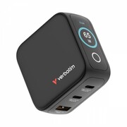 Verbatim Ładowarka Mini GaN 65W TFT 2xUSB-C 1xUSB-A EU/UK/USA 30238 AZVRBUL00030238