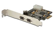 Digitus Karta/Kontroler Firewire (800) PCI Exp., 2xZew. 1xWew. IEEE1394b 9pin,Low Profile, Chipset: XIO2213B AMASS030203