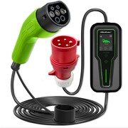 Qoltec Mobilna ładowarka do samochodu elektrycznego EV z regulacją 2w1 Typ2 | 11kW | 3 Fazy | CEE 5 PIN | LCD | Przenośna | Wallbox | 5m ASQOLEV00052467