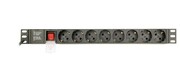 Gembird Listwa zasilająca rack (PDU), 8 gniazd typ Schuko, 1U, 16A, wtyk Schuko 3m ALGEMZD00000004