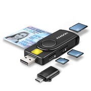 AXAGON Czytnik kart identyfikacyjnych & SD/microSD/SIM card PocketReader USB CRE-SMP2A AMAXNCUCRESMP2A