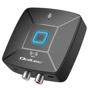 Qoltec Bezprzewodowy transmiter odbiornik Audio HiFi Home&Car | Bluetooth 6.0 | NFC | 2 x RCA | 1 x AUX MiniJack 3.5mm | Mikrofon ASQOLTB00056981