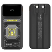AWEI PowerBank 10000mAh 22,5W P77K wbudowane kable lightning USB-C wyjścia 1xUSB+2xUSB-C AZAWEUAPAWE0222