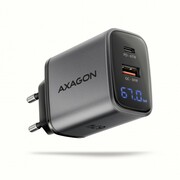 AXAGON ACU-PQ67D Ładowarka sieciowa PD&QC 67W 2-port GaN, Ekran LED, USB-A + USB-C AZAXNLSACUPQ67D