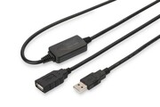 Digitus Kabel przedłużający USB 2.0 HighSpeed Typ USB A/USB A M/Ż aktywny, czarny 10m AKASS073100