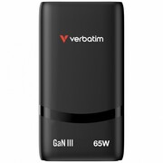 Verbatim Ładowarka uniwersalna Fold n GO GaN 65W 2xUSB-C PD 3.0 PPS Czarna AZVRBUL00032354