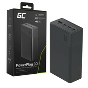 Green Cell Powerbank 30 000mAh, 22.5W, 4 porty, czarny AZGCEUAPPBGC30B