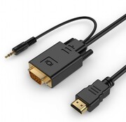 Gembird Konwerter HDMI do VGA mini Jack 1.8 m czarny AVGEMVH00000000