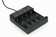 Gembird Ładowarka akumulatorów USB Ni-MH + Li-ion, czarna AZGEMLA00000001
