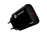 Natec Ładowarka sieciowa Ribera 1xUSB-A 18W czarna AZNATUL00000029