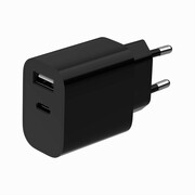 Gembird Ładowarka uniwersalna USB 2-portowa (A+C), 2.4 A, czarna AZGEMUL00000043