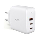 AUKEY PA-B6S White Omnia Mix GaN ładowarka sieciowa 3xUSB (2xUSB C+1xUSB A) 90W AZAUKULPAB6SWHI