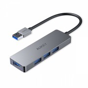 AUKEY CB-H36 aluminiowy HUB USB-A | Ultra Slim | 4w1 | 4xUSB 3.0 | 5Gbps AIAUKACBH360000