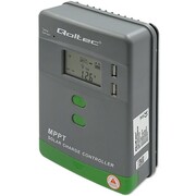 Qoltec Solarny regulator ładowania MPPT z czujnikiem temperatury 20A | 12V / 24V | LCD | 2 x USB AZQOLUAY0053661
