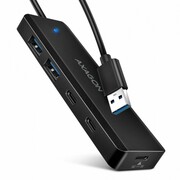 AXAGON HUB 4-portowy 5gbps 2x USB-A 2x USB-C, USB-C power in 19 cm kabel HUE-C2A NUAXNUS4PHUEC2A