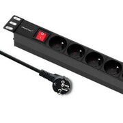 Qoltec Listwa zasilająca do szafy RACK 1U | 16A | PDU | 8xFRENCH | 2m NUQOLTP00054471