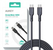 AUKEY CB-SCC102 silokonowy kabel USB C - USB C | 1.8m | 5A | 100WPD | 20V AKAUKKUCBSCC102