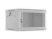 Lanberg Szafa instalacyjna rack wisząca 19 cali 6U 600x450 drzwi perforowane (flat pack) szara NULAGR6U0000026