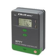 Qoltec Solarny regulator ładowania MPPT z czujnikiem temperatury 10A | 12V/24V | LCD | 2xUSB | Bluetooth | APP | GEL | LiFePO4 AZQOLUAY0053660