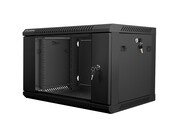 Lanberg Szafa instalacyjna wisząca 19 cali 6U 600X450mm czarna (drzwi szklane) NULAGR6U0000001