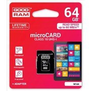 GOODRAM Karta pamięci microSD 64GB CL10 UHS I + adapter SFGODMDG64M1A12