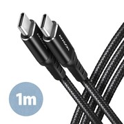 AXAGON BUCM-CM10AB Kabel USB-C - USB-C 2.0, 1m, PD 60W, 3A, ALU, oplot Czarny AKAXNTUCMCM10AB