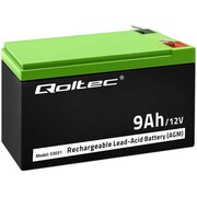 Qoltec Akumulator żelowy | 12V | 9Ah | max.90A | AGM AZQOLUAY0053031