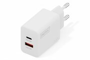 Digitus Ładowarka sieciowa GaN II 30W | 1x USB-C, 1x USB-A | PD 3.0, QC 3.0 | Biała AZASSUL00000022