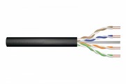 Digitus Kabel teleinformatyczny instalacyjny zewnętrzny żelowany kat.5e, U/UTP, Fca, drut, AWG24/1, PE, 305m, czarny, szpula AKASSKS50000004
