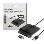 Qoltec Inteligentny czytnik chipowych kart ID SCR-0634 | USB typu C AMQOLCU00050634
