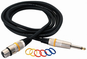 RockCable przewód mikrofonowy - XLR (female) / TS Plug (6.3 mm / 1/4), color coded - 2 m / 6.6 ft.