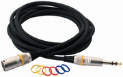 RockCable przewód mikrofonowy - XLR (male) / TRS Plug (6.3 mm), color coded - 2 m / 6.6 ft.