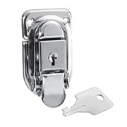 Adam Hall Hardware 1907 - Zamek przykręcany, mały, niklowany, zamykany na zamek - WYPRZEDAŻ