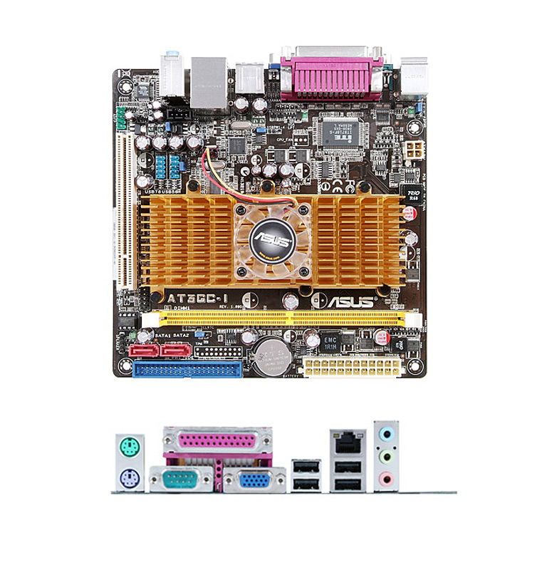 Płyta główna Asus AT3GC-I I945GC (CPU/VGA/DZW/GLAN/SATA/DDR2) MiniITX