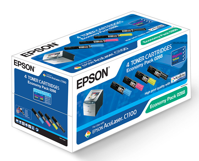 Zestaw tonerów Epson (C13S050268 - 4/1.5 tys) AL C1100/ C1100N - Economy Pack