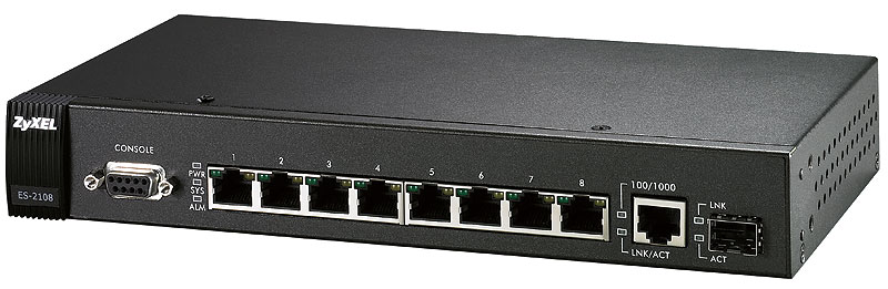 Switch ZyXEL L2 ES-2108-G 8x10 / 100Mbps Desktop / Rack, 1xGiga TP / SFP