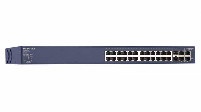 Switch Netgear [ FS728TP ] Switch 19'' ProSafe Smart [ 24x 10/100Mbps/PoE + 4x Gigabit + 2x S
