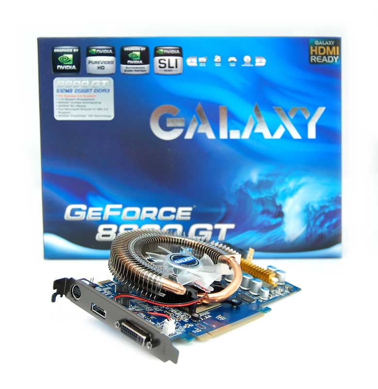Karta graficzna Galaxy GeForce 8800GT 512MB DDR3 / 256b TV / DVI / HDMI PCI-E Cool Master Heatpipe
