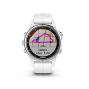 Zegarek sportowy z GPS Garmin Fenix 5S Plus Sapphire z białym paskiem (010-01987-01)