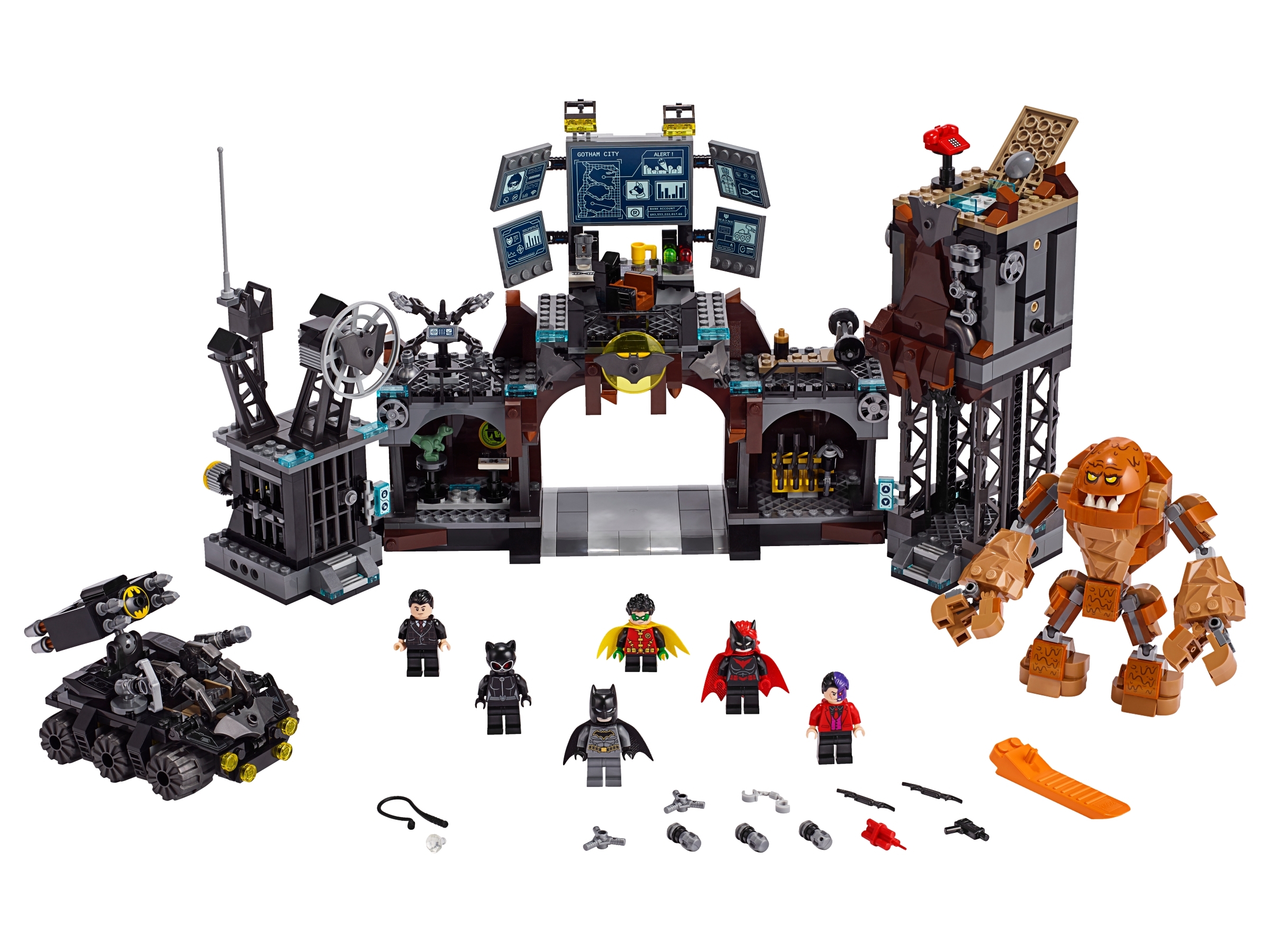 Klocki Lego Super Heroes 76122, Atak Clayface'a na jaskinię Batmana
