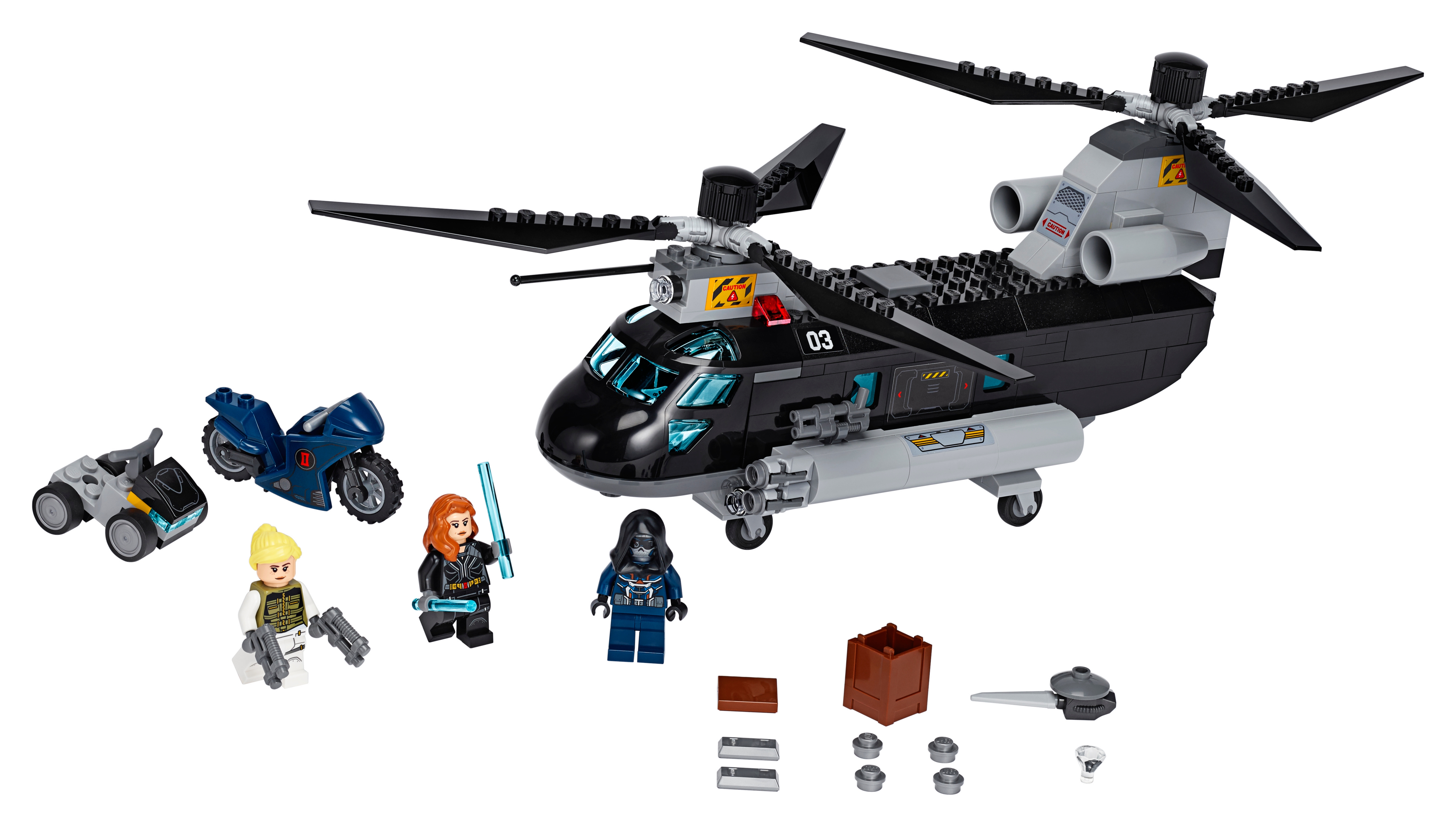 LEGO Marvel 76162 - Czarna Wdowa i pościg helikopterem